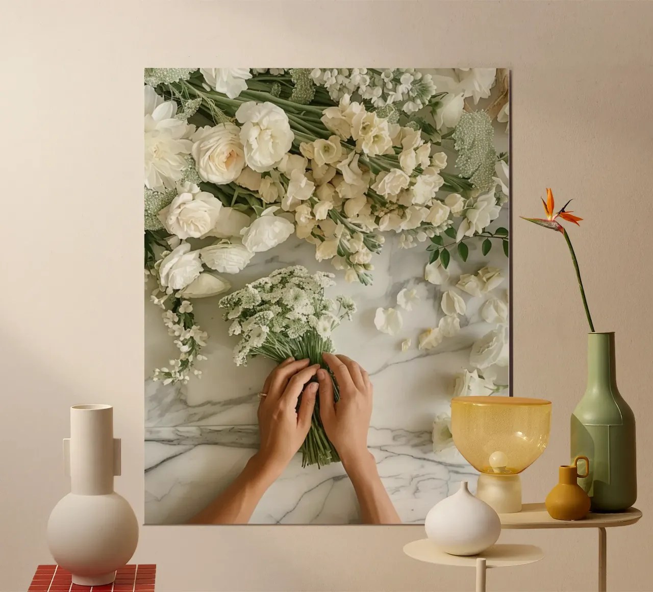 Riverbero di menta poster con telaio in plastica da PhotoVibe Decor