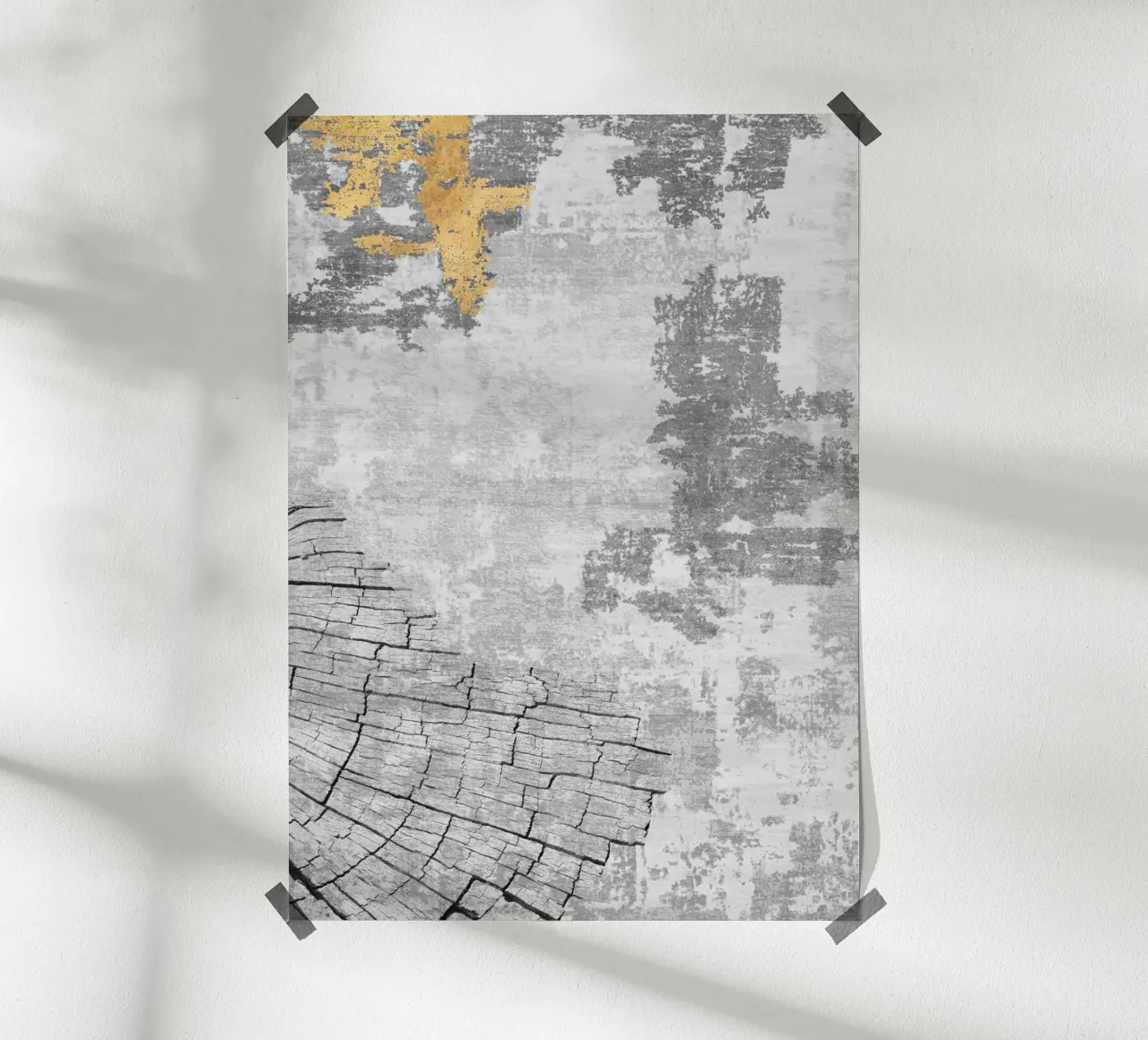 abstract art wood texture poster con telaio in alluminio da vintageshop
