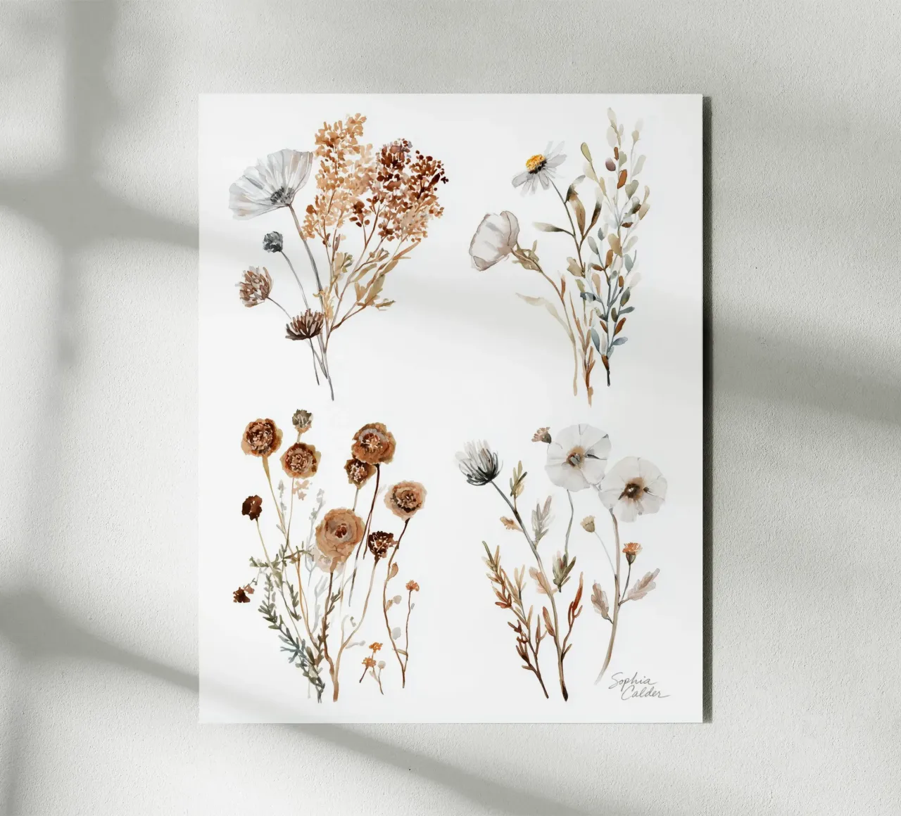 Quattro bouquet d'autunno alluminio dibond da Sophia Calder Studio