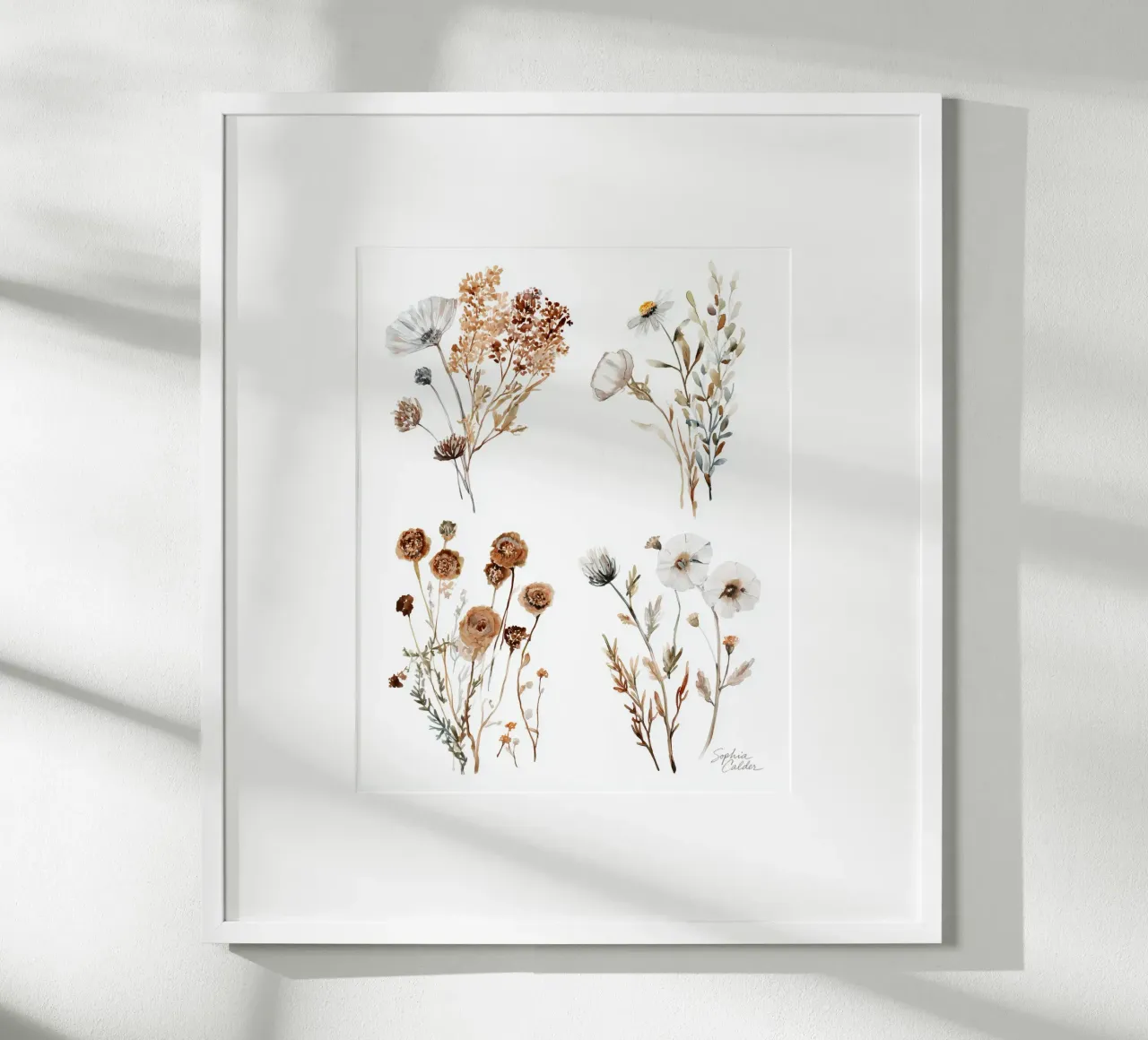 Quattro bouquet d'autunno carta hahnemühle da Sophia Calder Studio