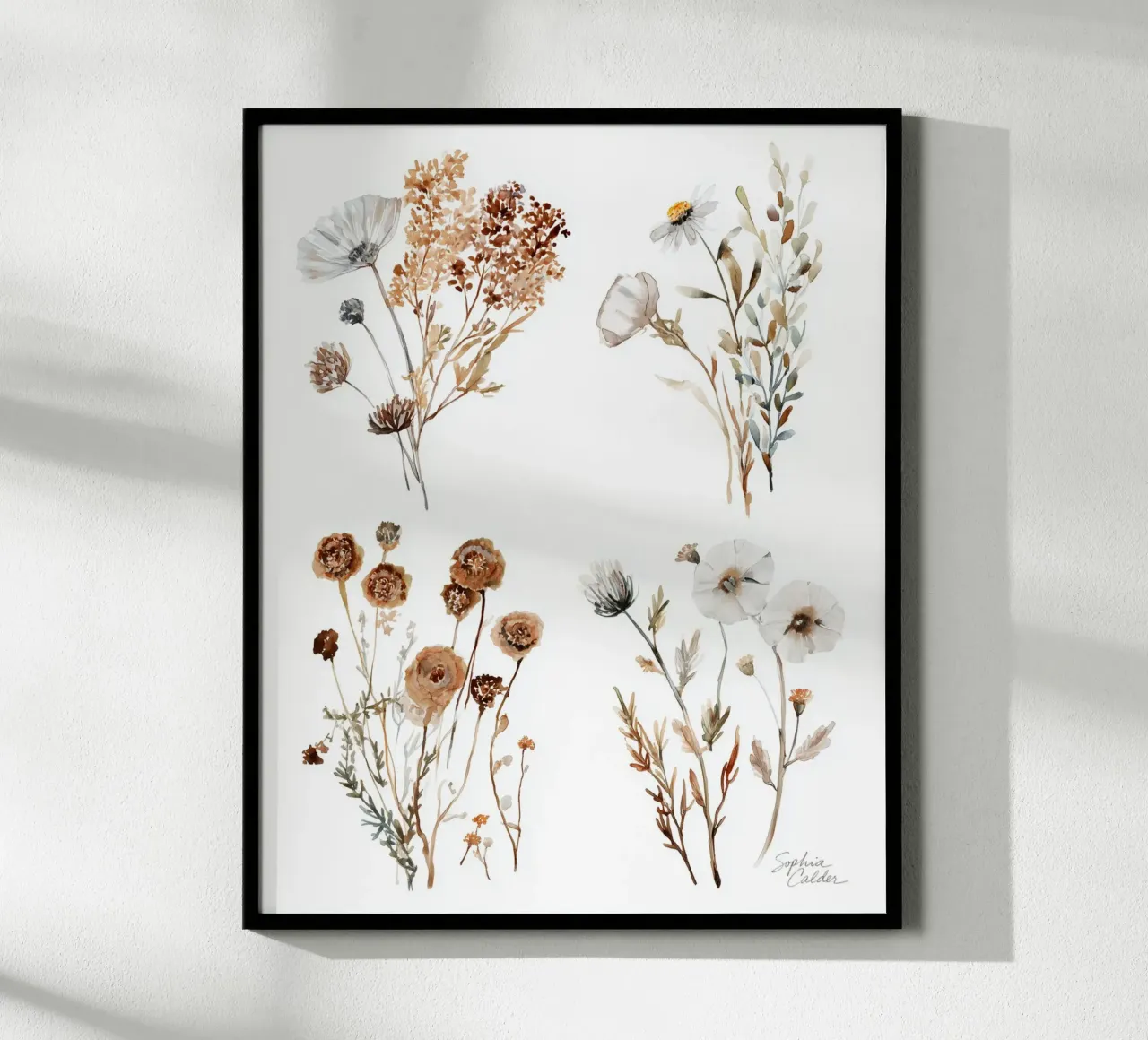 Quattro bouquet d'autunno carta hahnemühle da Sophia Calder Studio
