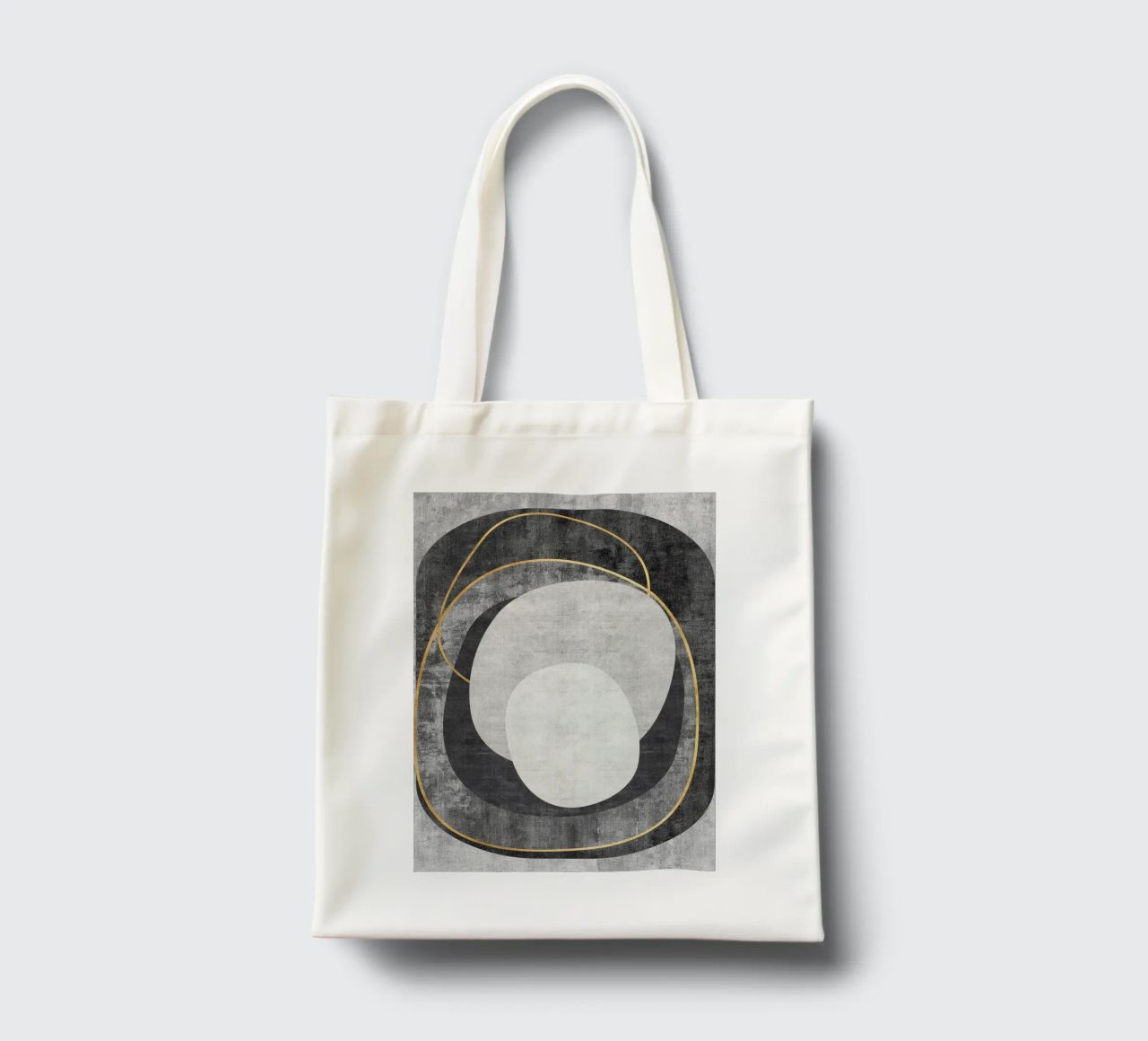 abstract art circles and lines borsa in juta da vintageshop