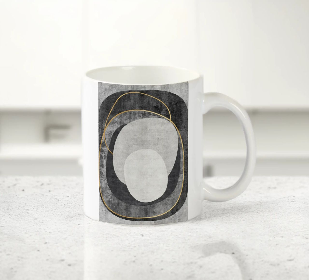 abstract art circles and lines tazza in ceramica da vintageshop