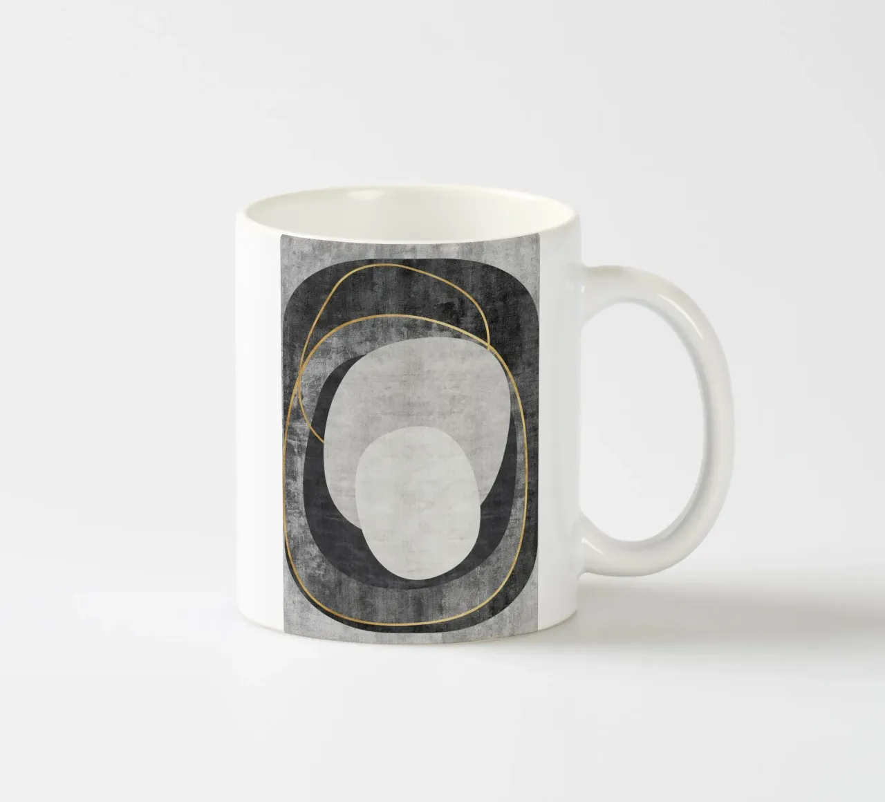 abstract art circles and lines taza de cerámica de vintageshop