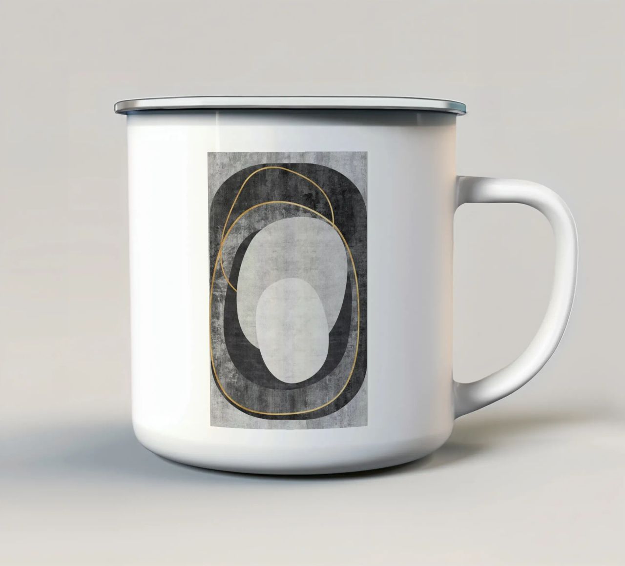 abstract art circles and lines tazza in smalto da vintageshop