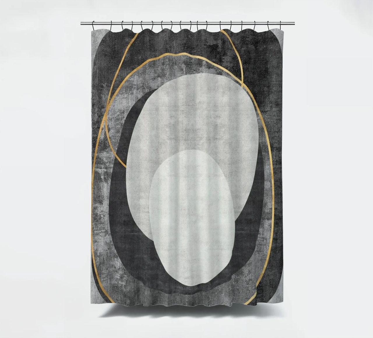 abstract art circles and lines tenda da doccia da vintageshop