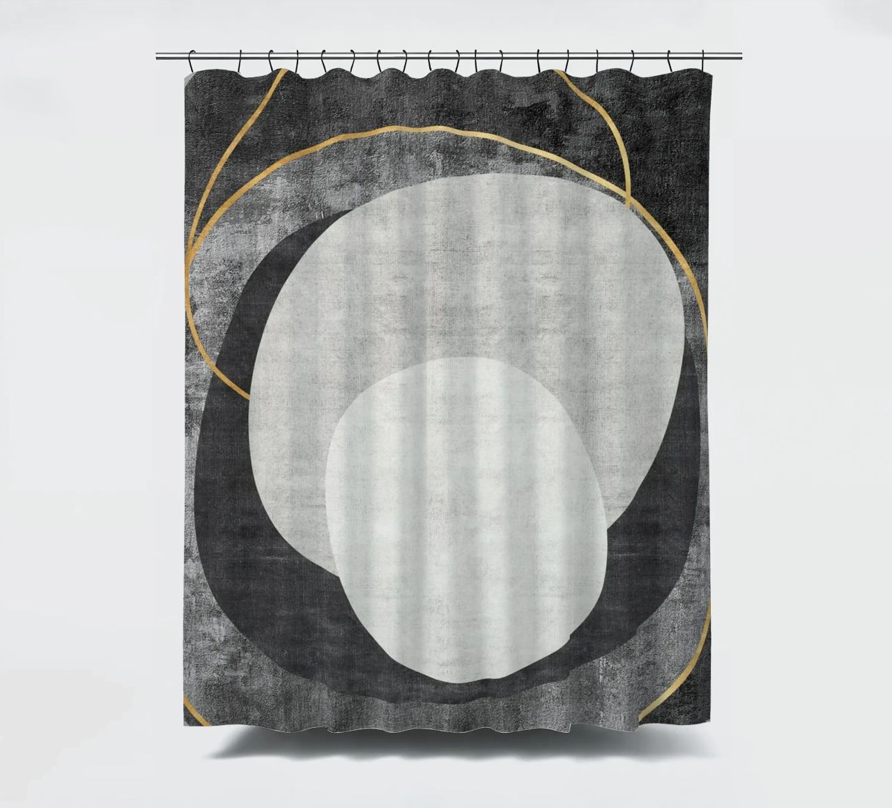 abstract art circles and lines tenda da doccia da vintageshop