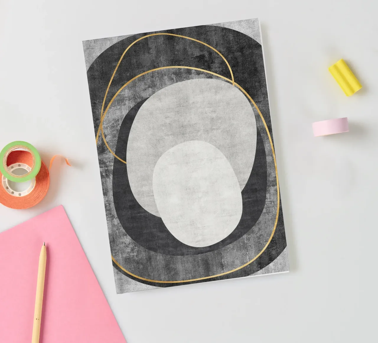 abstract art circles and lines carnet de notes de vintageshop