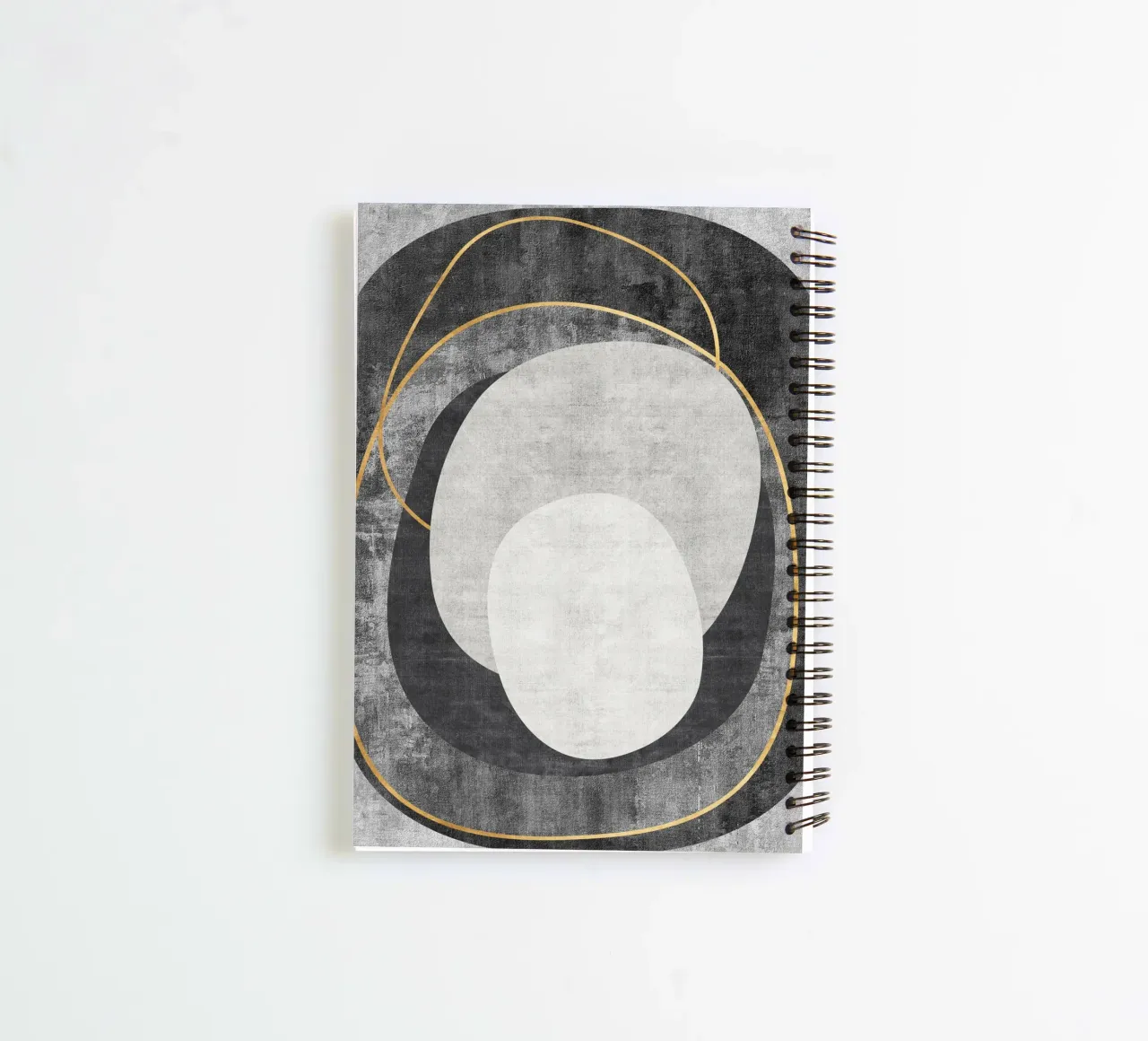 abstract art circles and lines spiral notebook by vintageshop