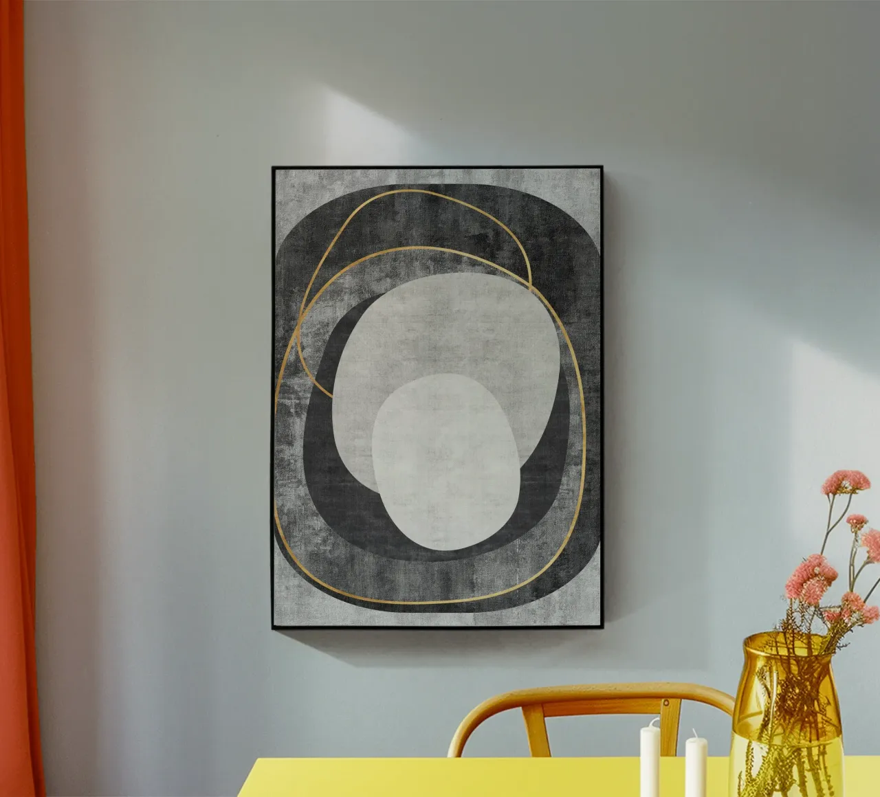 abstract art circles and lines plexiglass da vintageshop