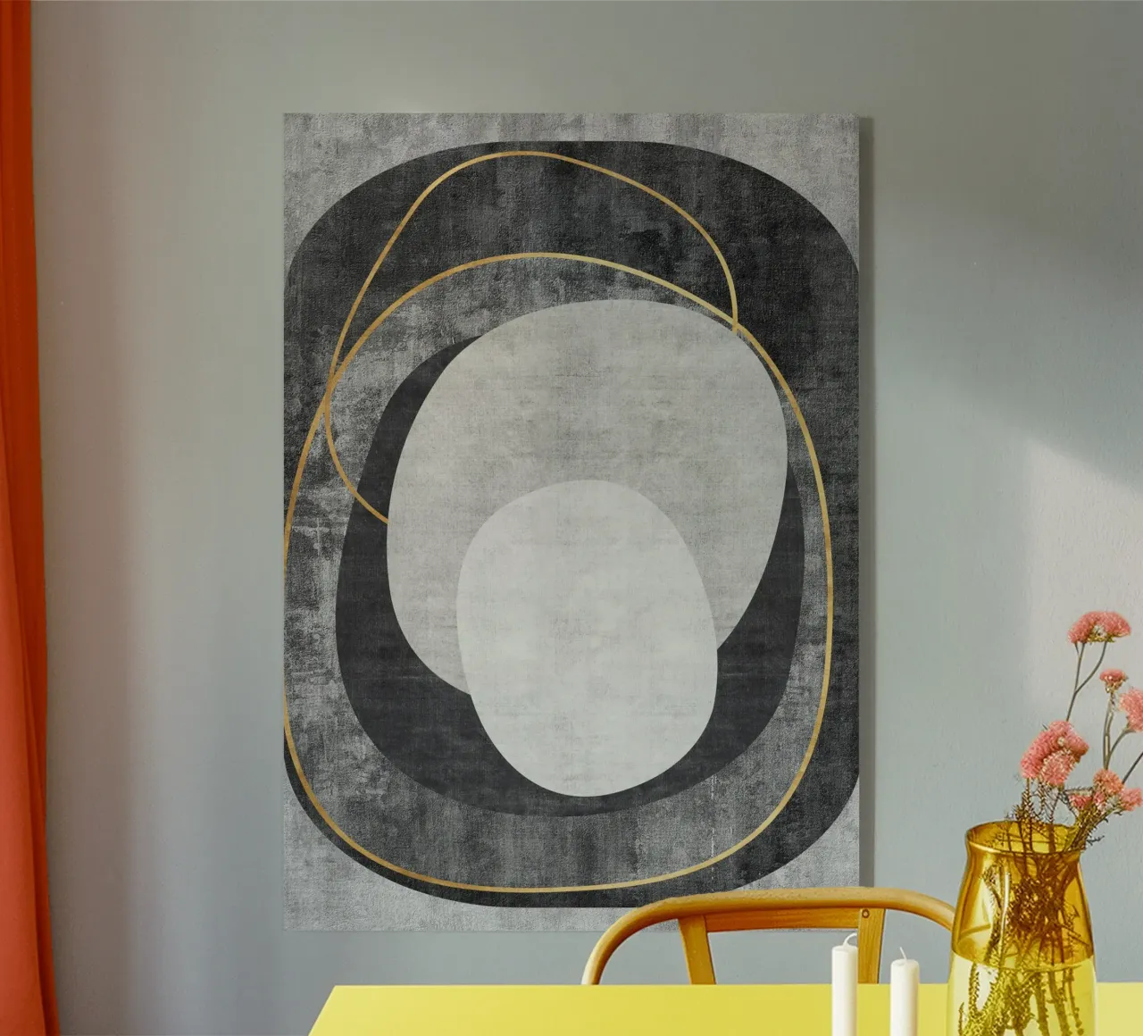 abstract art circles and lines metacrilato de vintageshop
