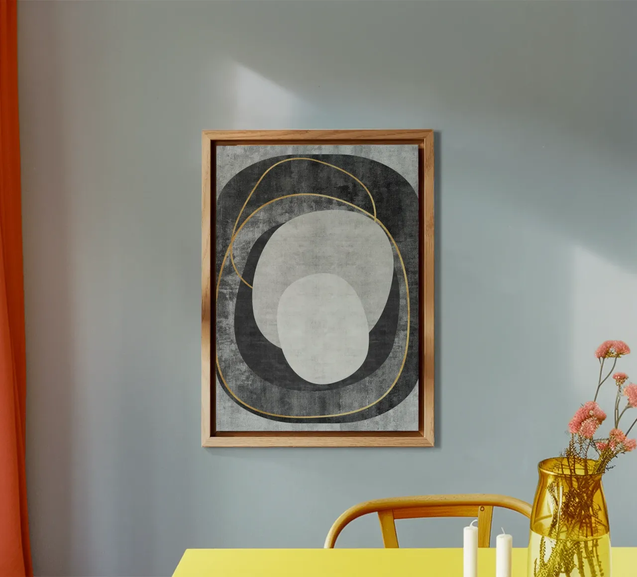 abstract art circles and lines alluminio dibond da vintageshop