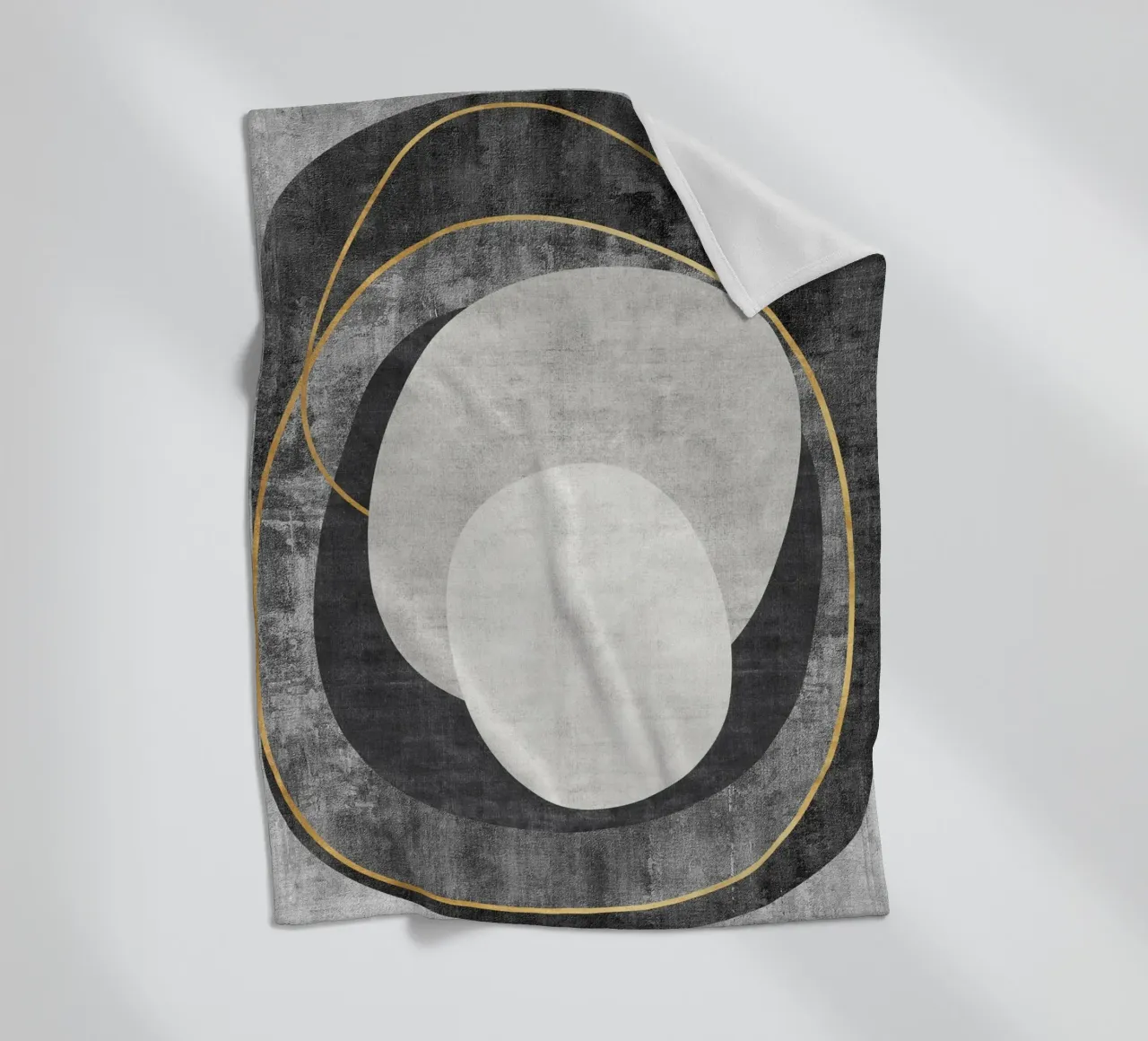 abstract art circles and lines plaid polaire de vintageshop