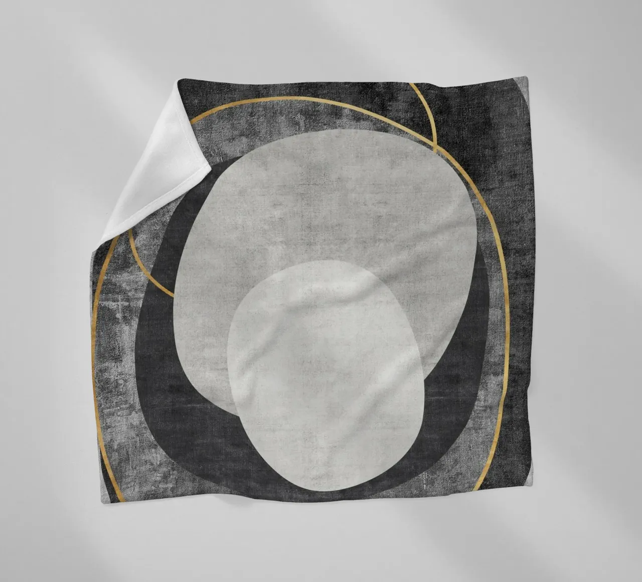 abstract art circles and lines fleece blanket by vintageshop