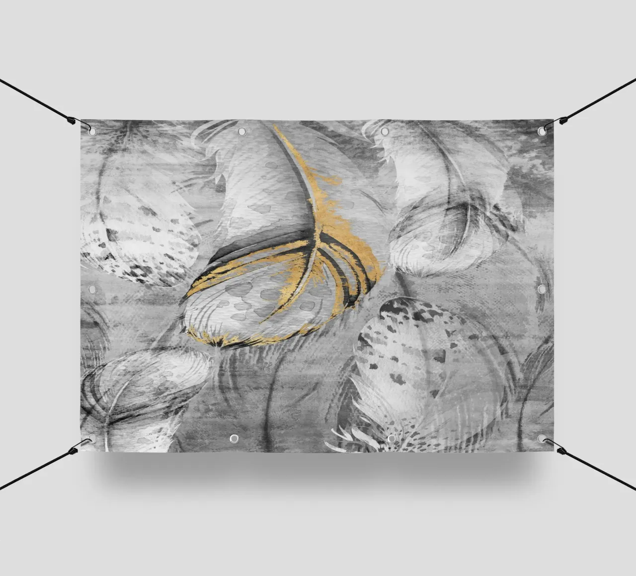 abstract art feathers telo in pvc da vintageshop