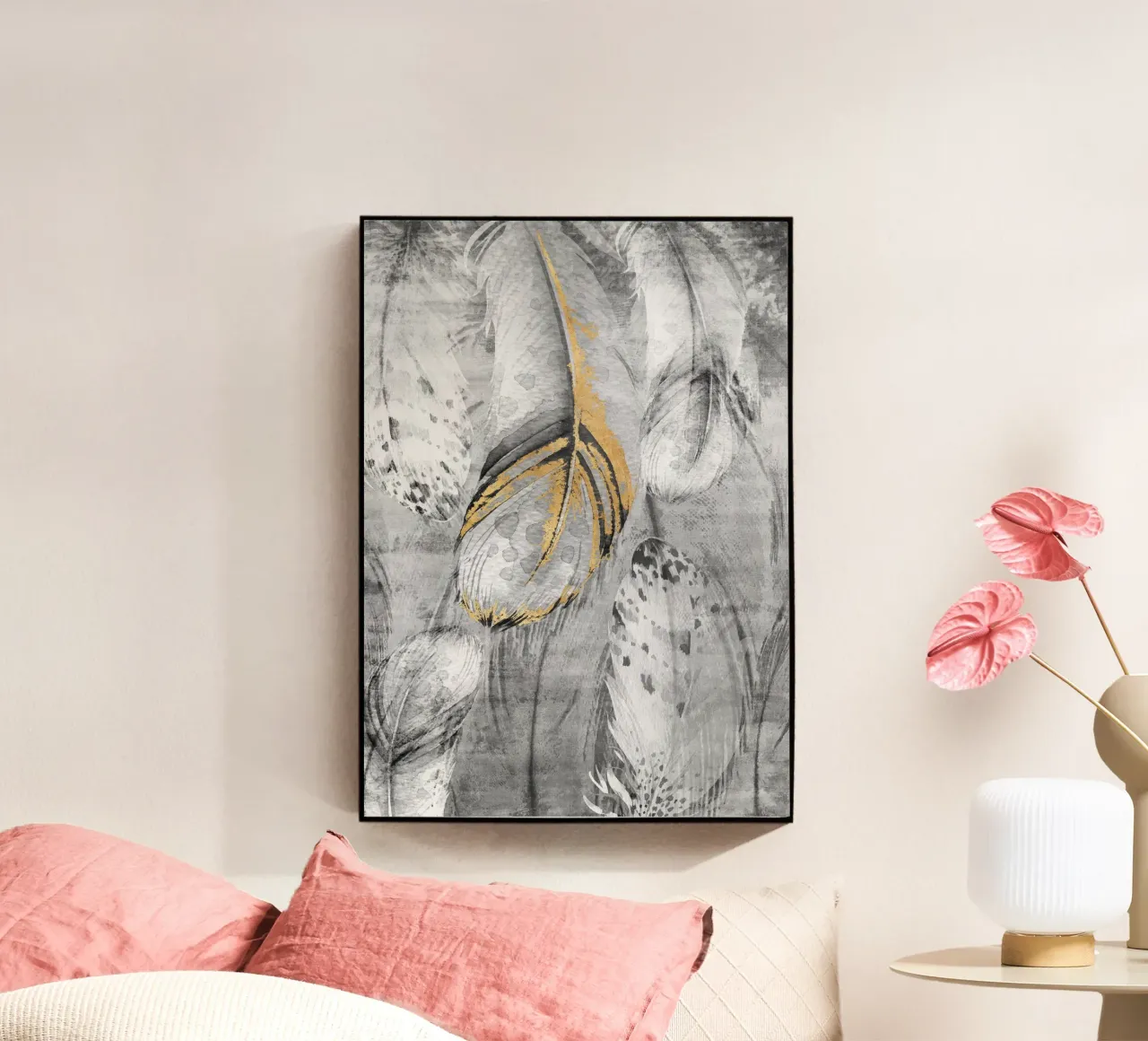 abstract art feathers plexiglass da vintageshop