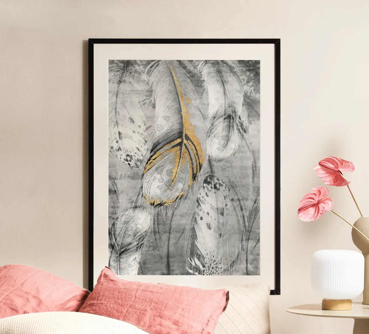 abstract art feathers carta hahnemühle da vintageshop