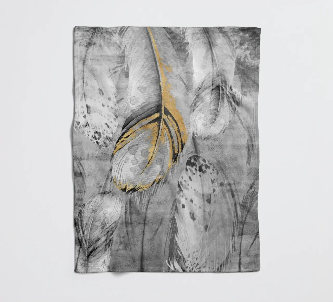 abstract art feathers coperta in pile da vintageshop