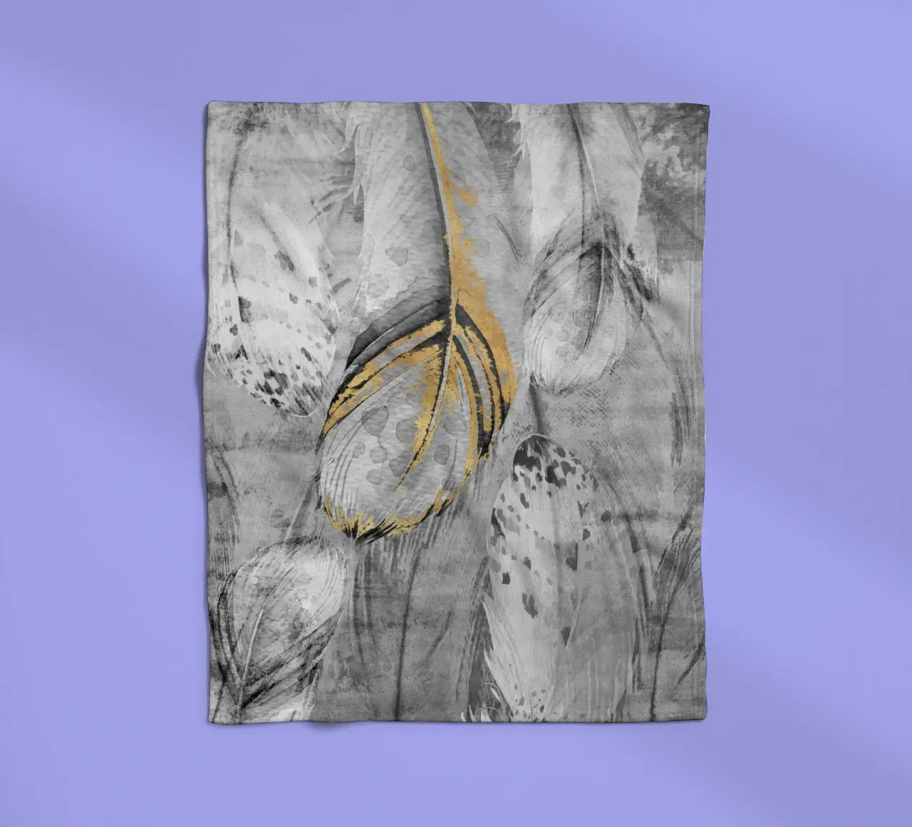 abstract art feathers coperta in pile da vintageshop