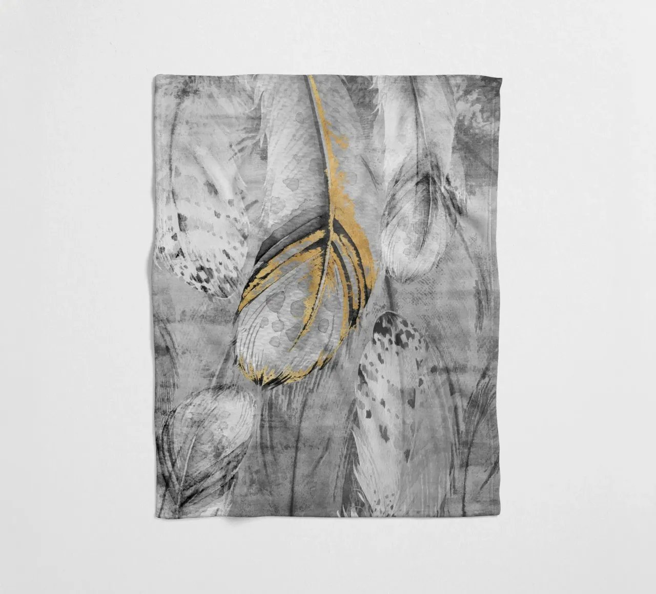 abstract art feathers coperta in pile da vintageshop