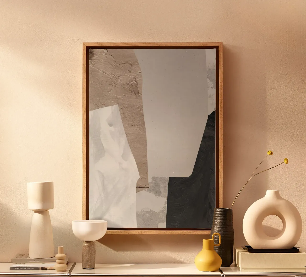 abstract art paints x tela con Cornice a cassetta da vintageshop