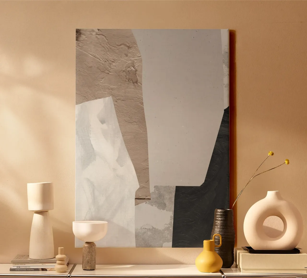 abstract art paints x tela con Cornice a cassetta da vintageshop