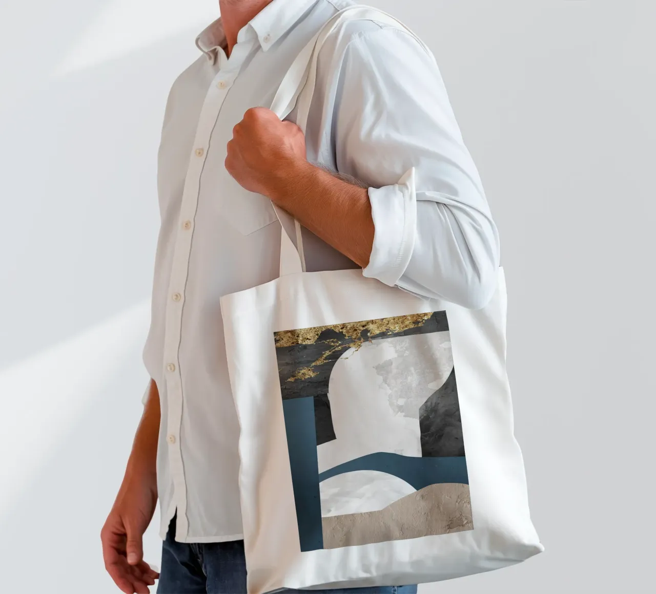 abstract art paints cutouts tote bag by vintageshop