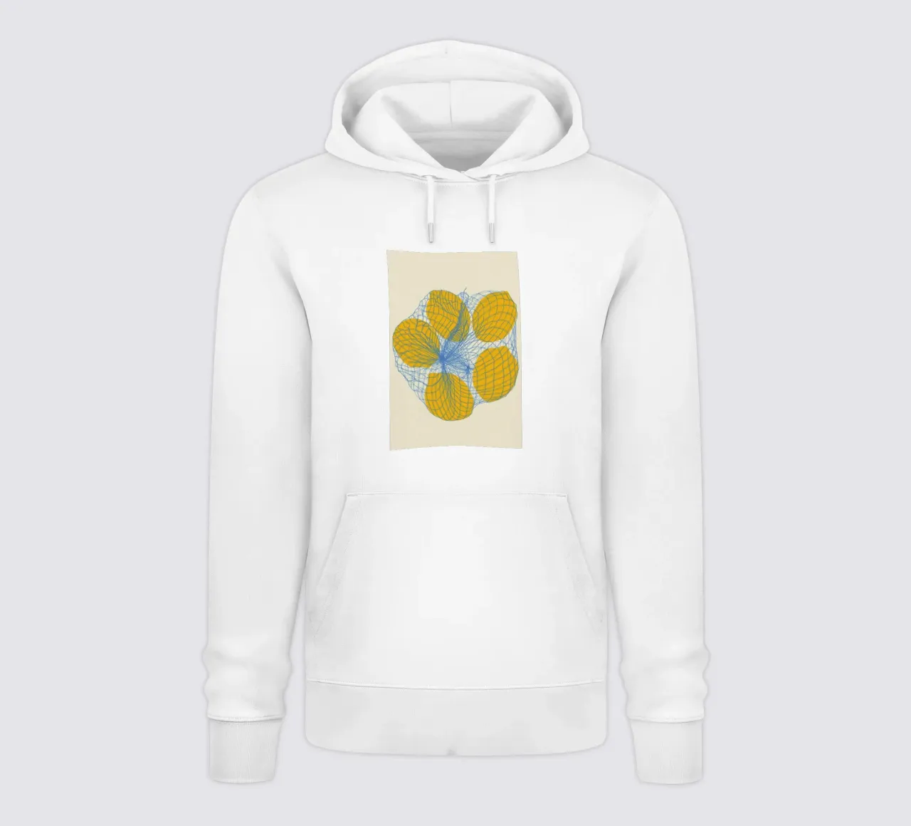 Cinque limoni in una borsa a rete felpa con cappuccio da Rosi Feist