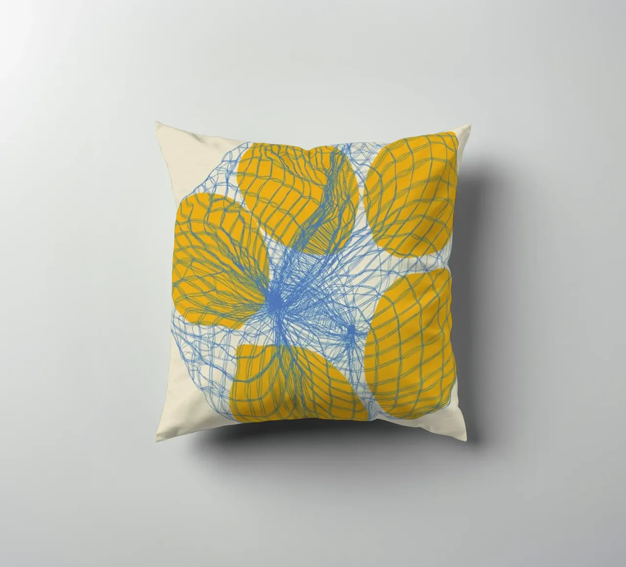 Five Lemons In A Net Bag Kissen von Rosi Feist