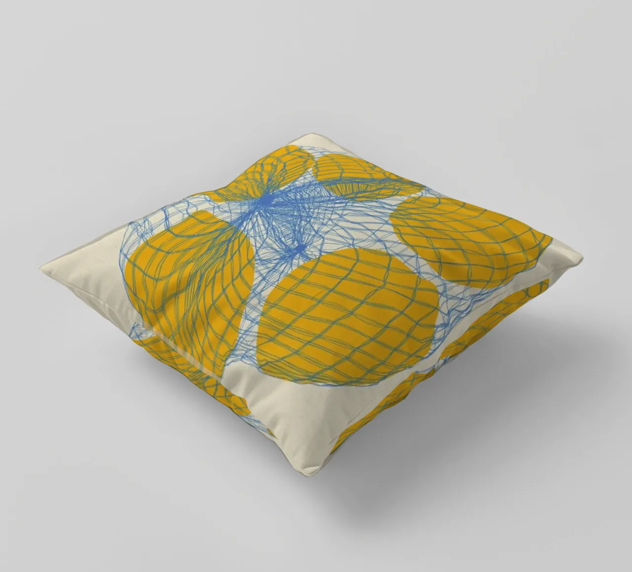 Five Lemons In A Net Bag Kissen von Rosi Feist