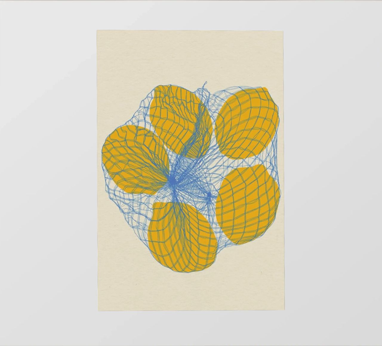 Five Lemons In A Net Bag Backlit Folie von Rosi Feist