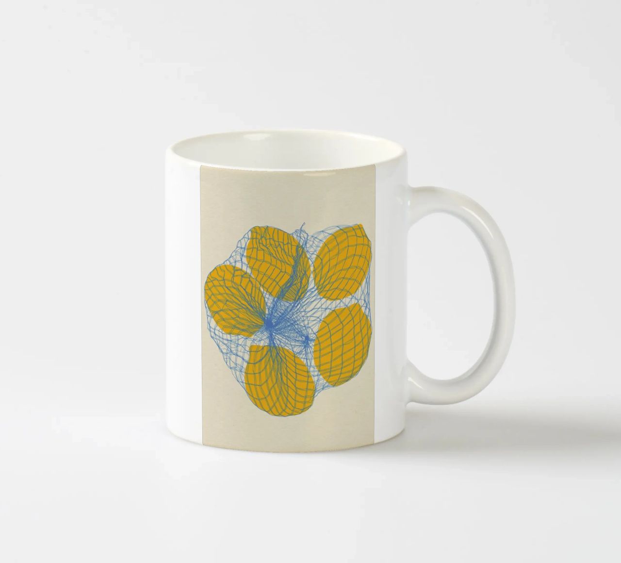 Five Lemons In A Net Bag Keramik Tasse von Rosi Feist
