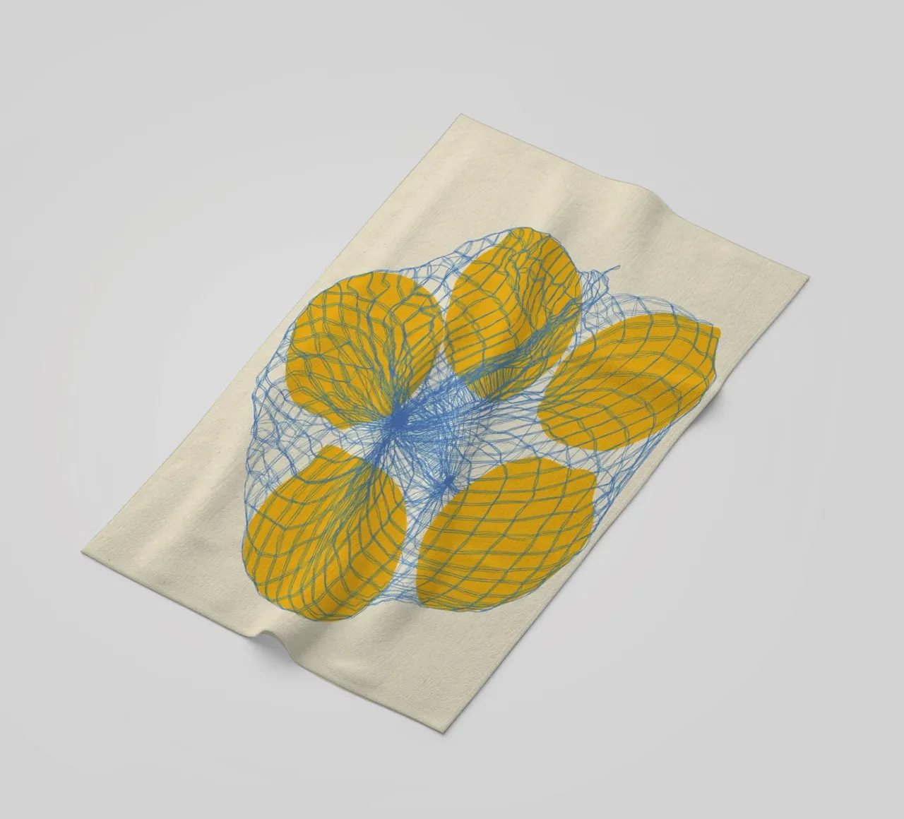 Five Lemons In A Net Bag Strandtuch von Rosi Feist