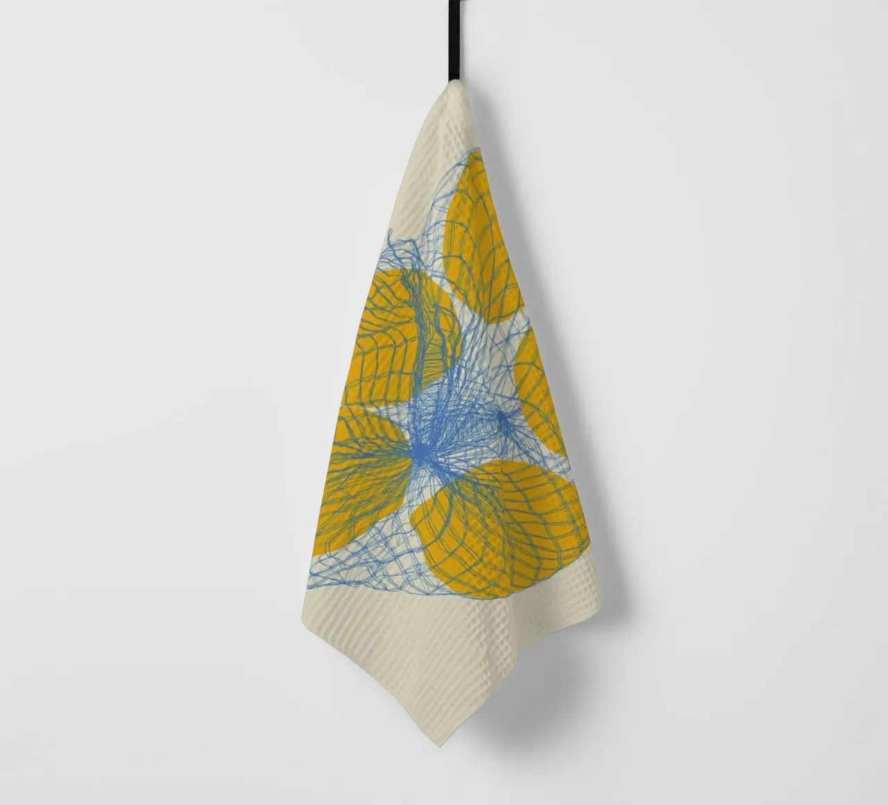 Cinq citrons dans un sac en filet torchon de Rosi Feist