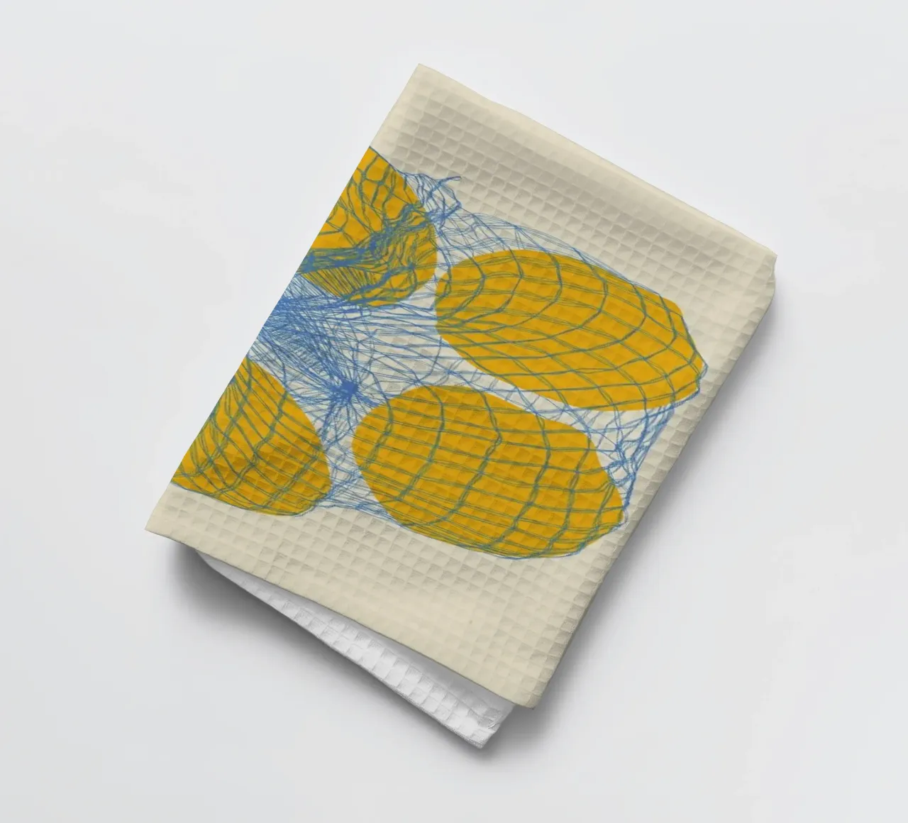 Cinq citrons dans un sac en filet torchon de Rosi Feist