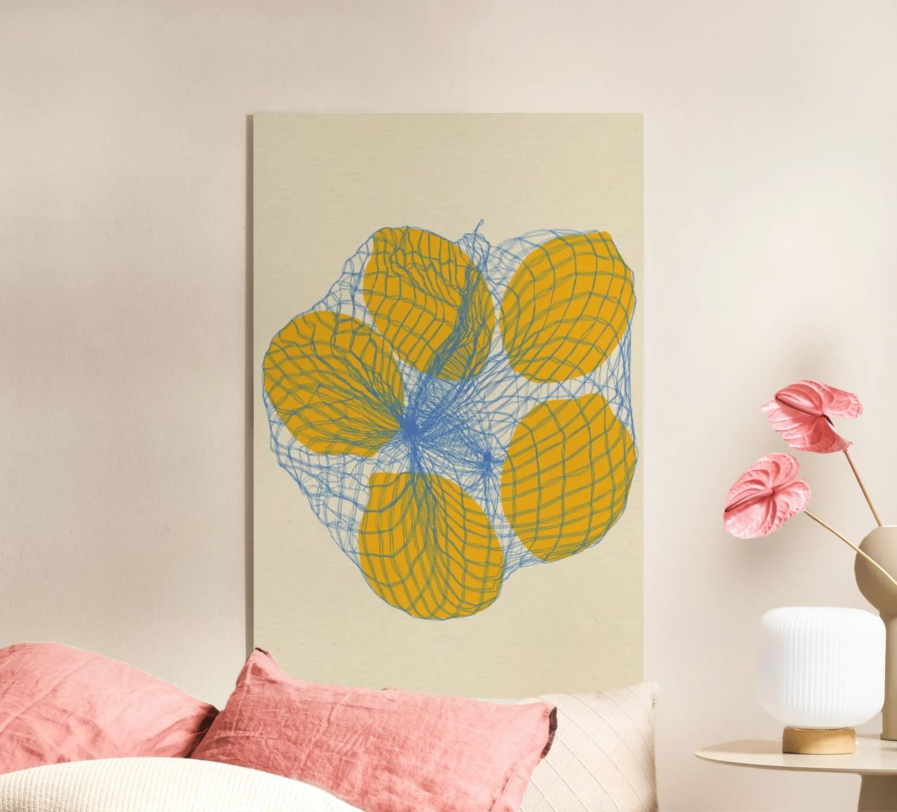 Five Lemons In A Net Bag Acryl-Glas von Rosi Feist