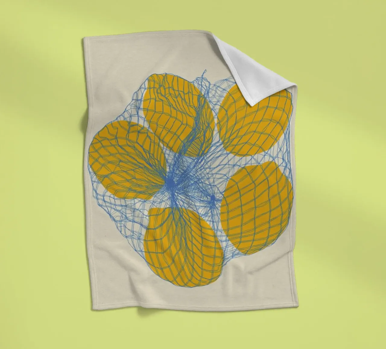 Five Lemons In A Net Bag fleece blanket by Rosi Feist
