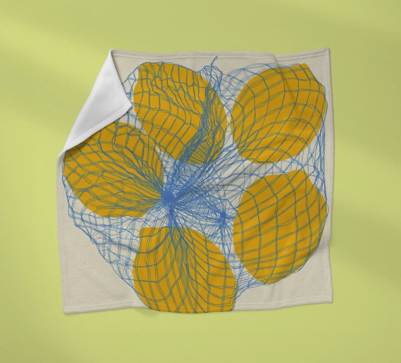 Five Lemons In A Net Bag Fleecedecke von Rosi Feist