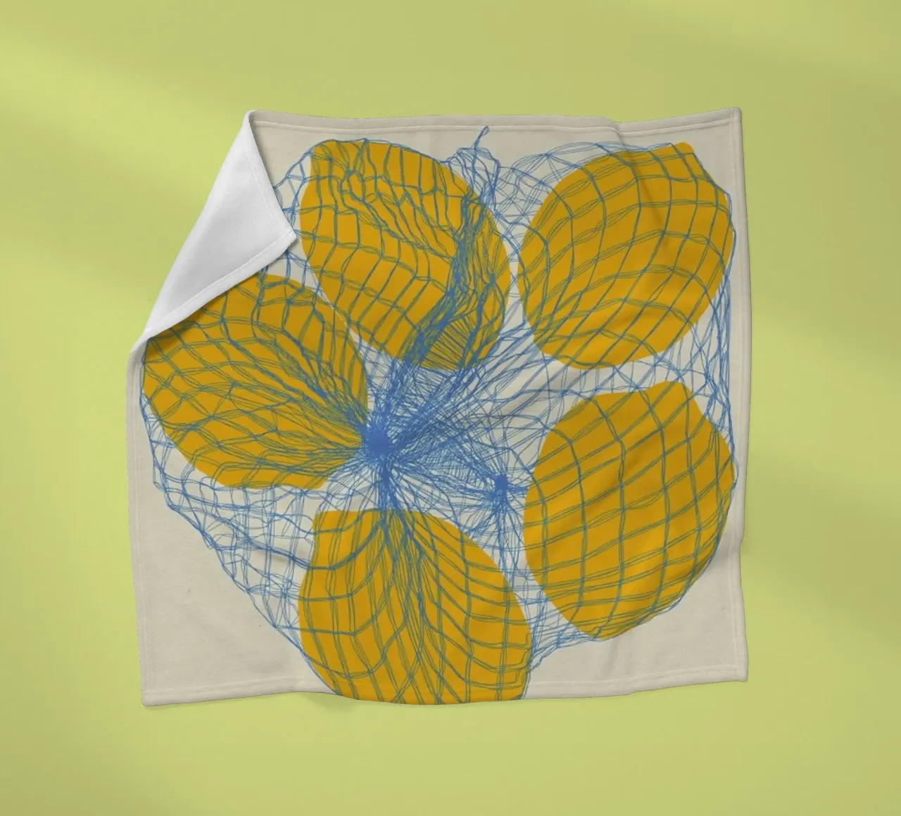 Cinque limoni in una borsa a rete coperta in pile da Rosi Feist