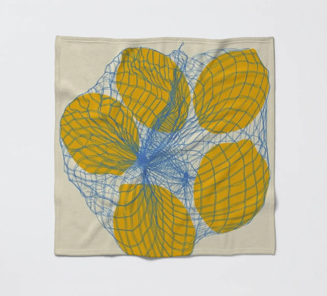 Cinque limoni in una borsa a rete coperta in pile da Rosi Feist