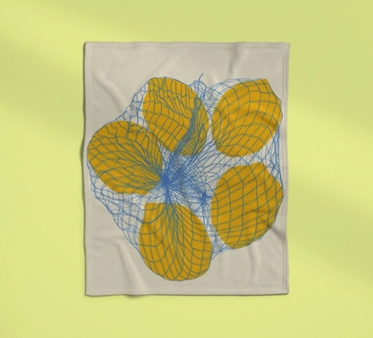 Five Lemons In A Net Bag Fleecedecke von Rosi Feist