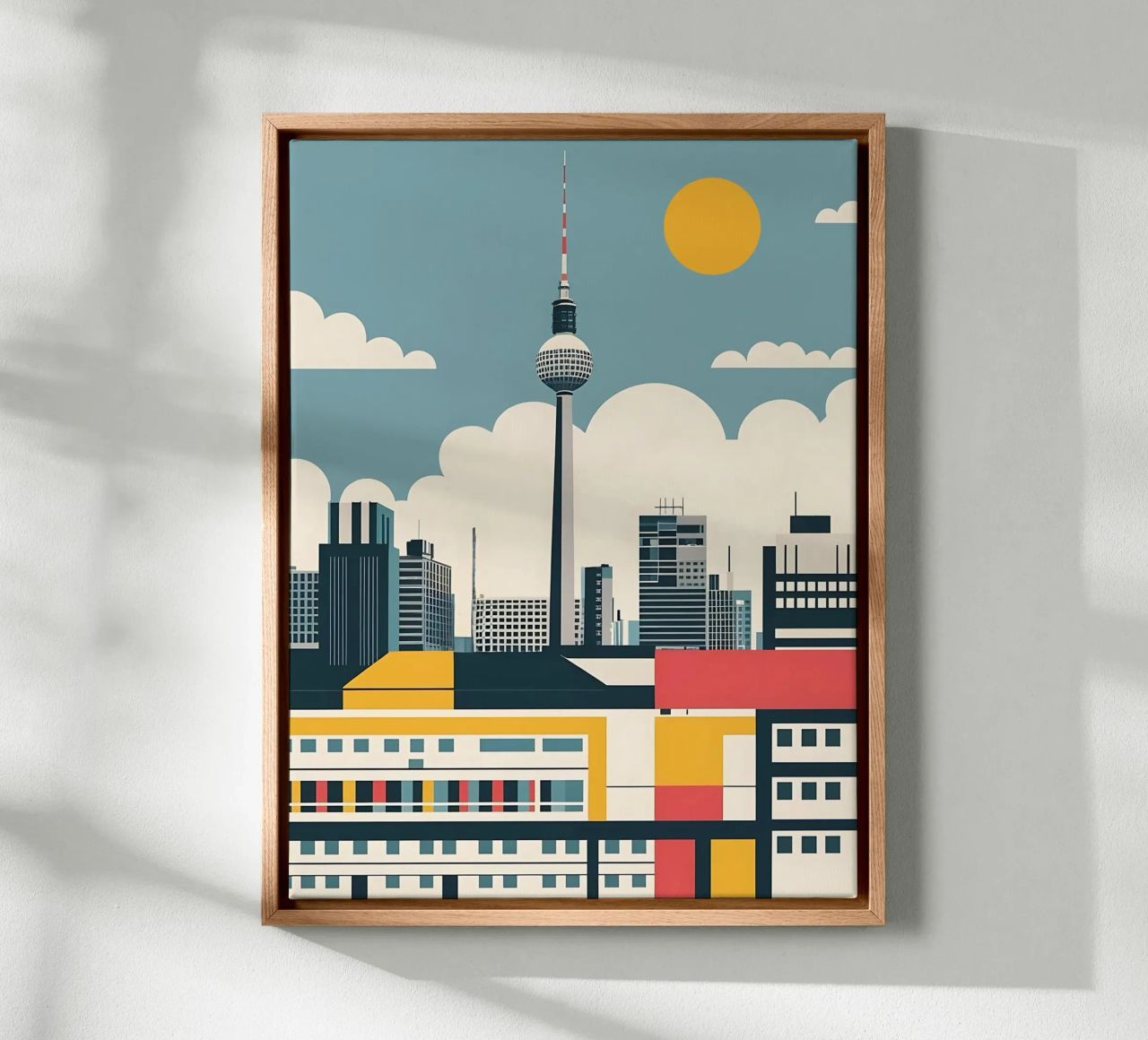 Berlin Skyline Print with Fernsehturm TV Tower City Blocks canvas by THE MOTIVATED TYPE