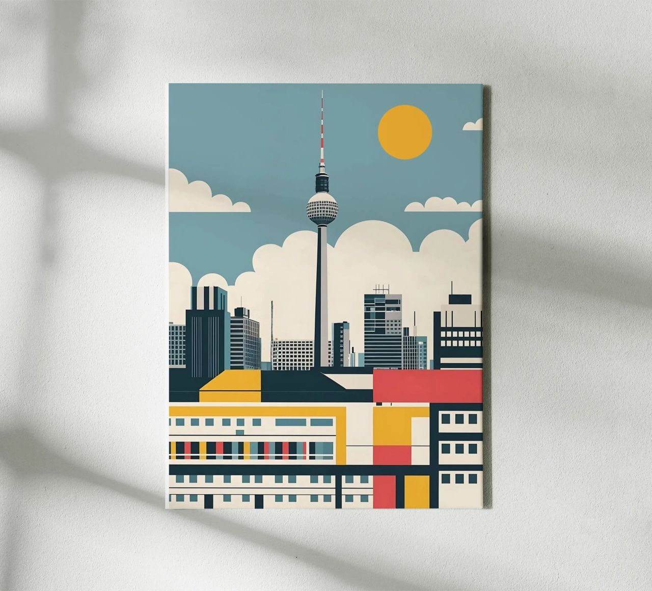 Berlin Skyline Print with Fernsehturm TV Tower City Blocks canvas by THE MOTIVATED TYPE