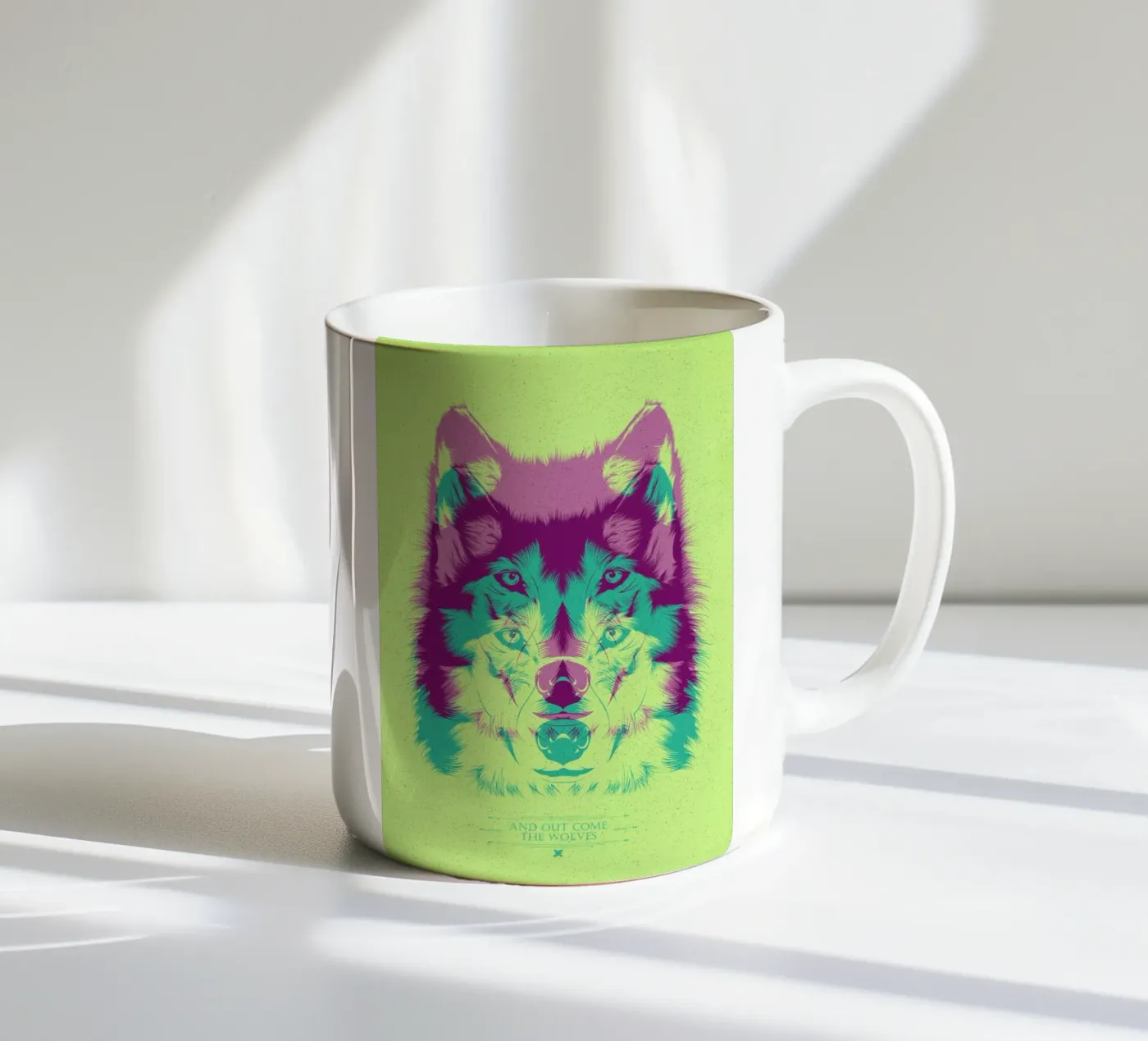 Wolf ceramic mug by Cranio Dsgn