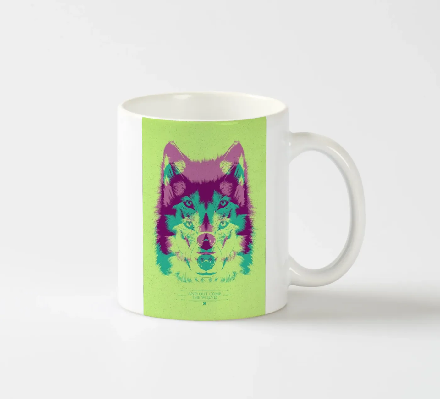 Wolf ceramic mug by Cranio Dsgn