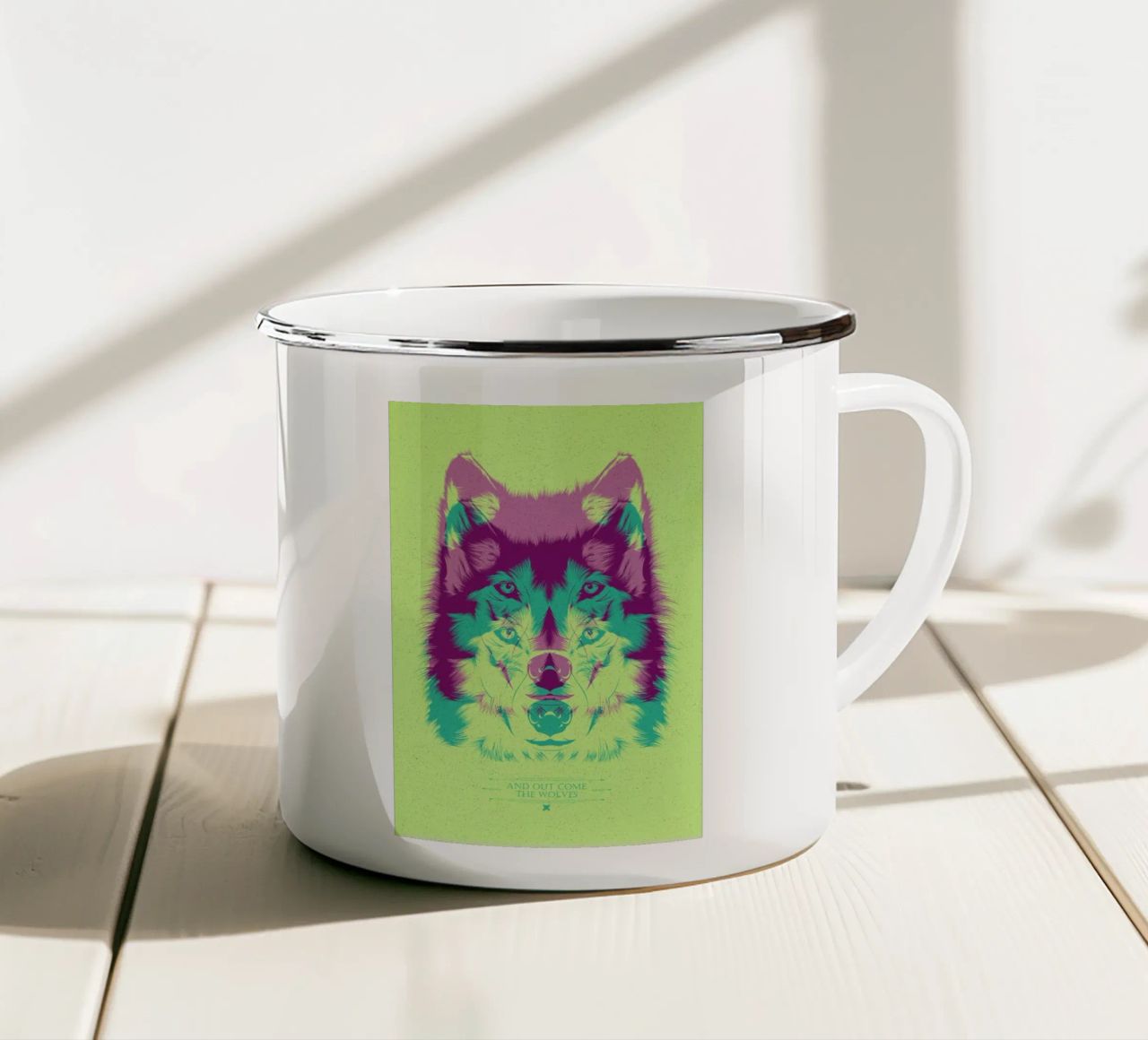 Wolf tazza in smalto da Cranio Dsgn