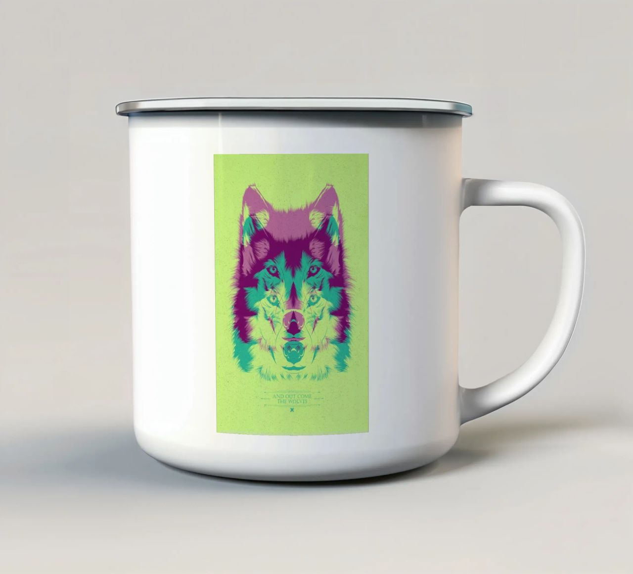 Wolf tazza in smalto da Cranio Dsgn