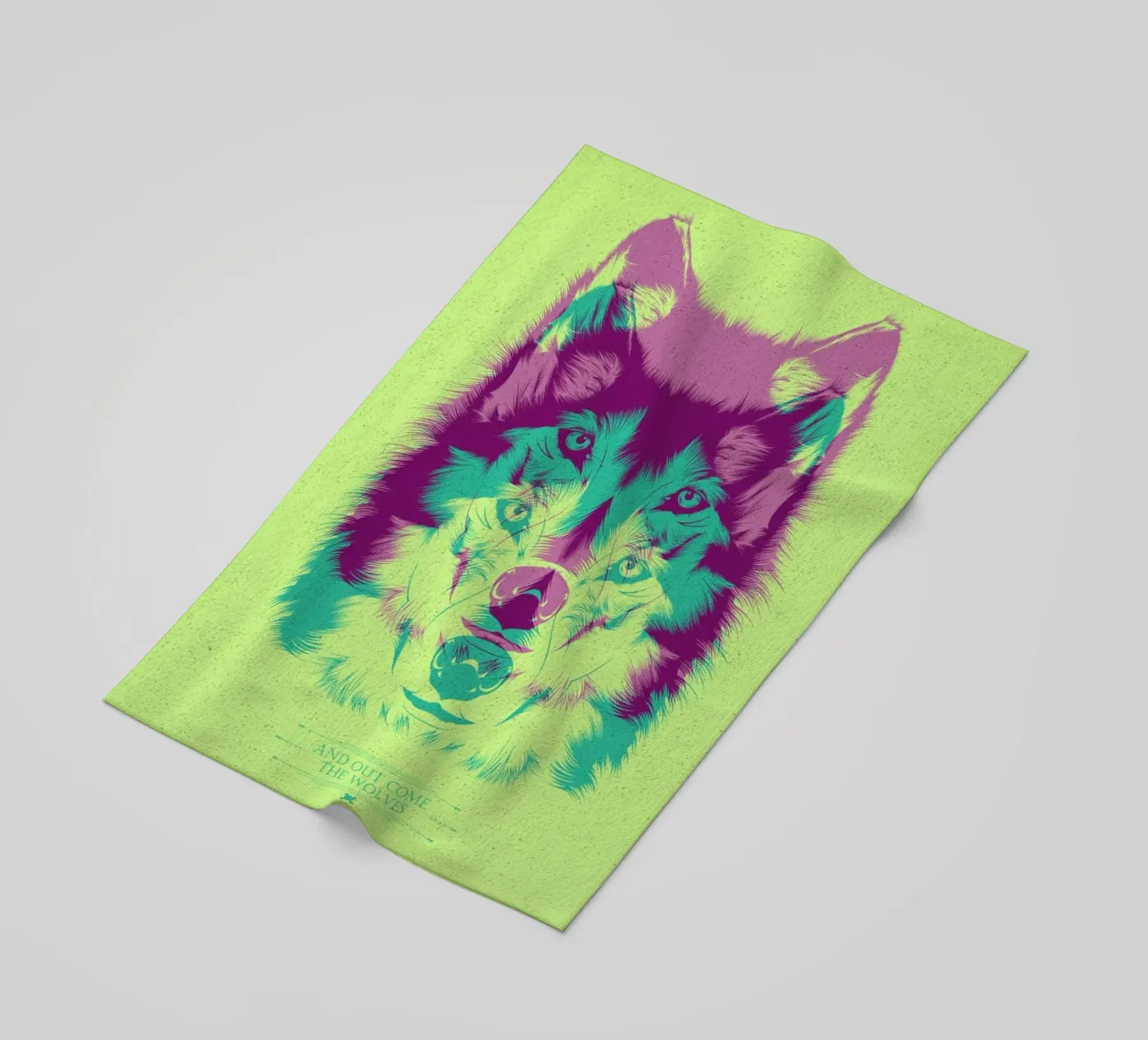 Wolf strandhanddoek van Cranio Dsgn