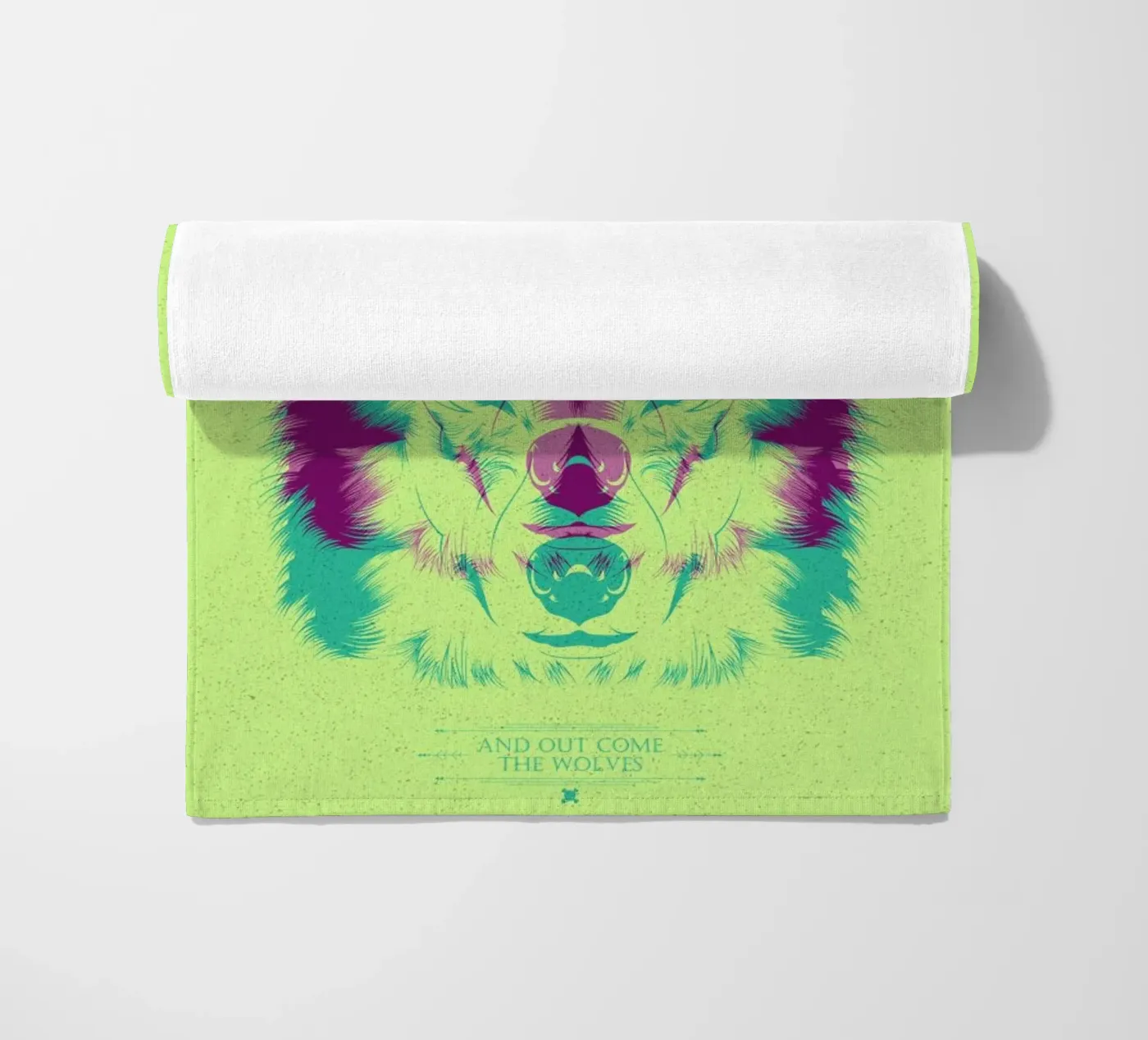 Wolf strandhanddoek van Cranio Dsgn