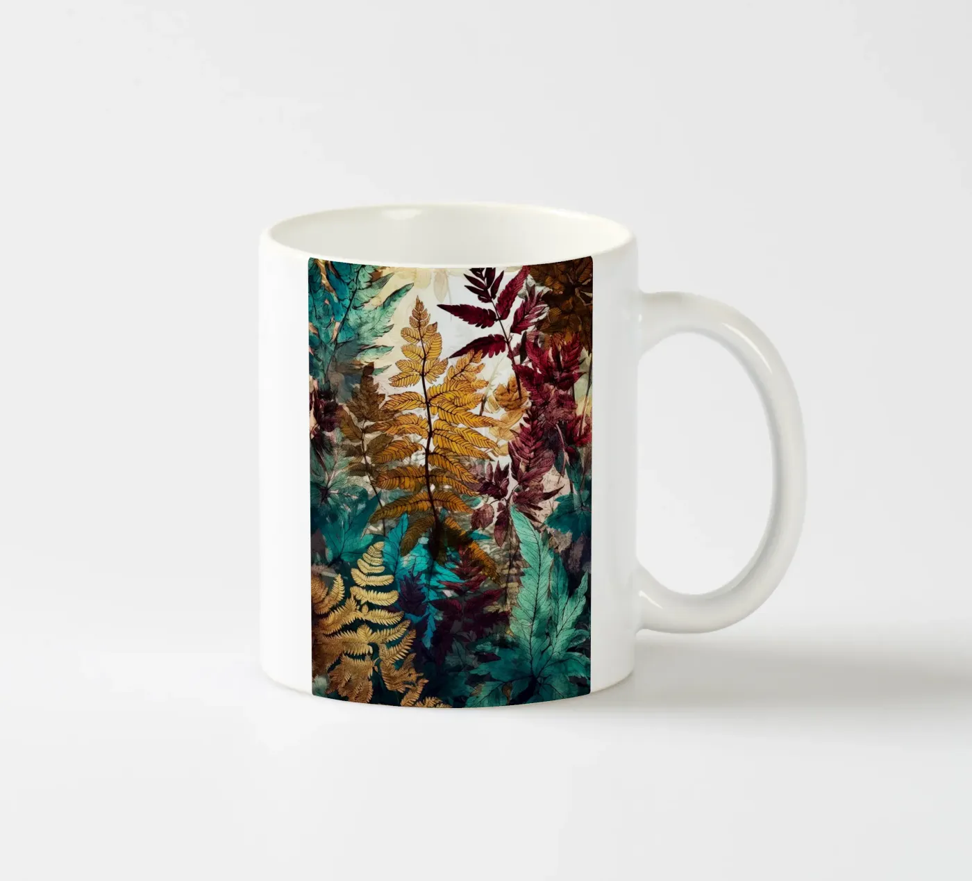 Ferns ceramic mug by Lionmixart